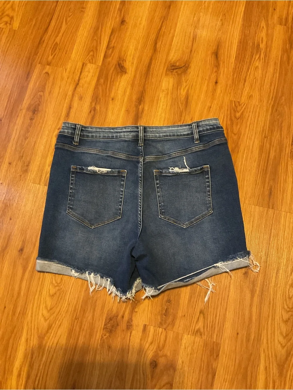 Women’s Zenana Distressed Cuffed Hem Jean Denim Shorts Plus Size 1X